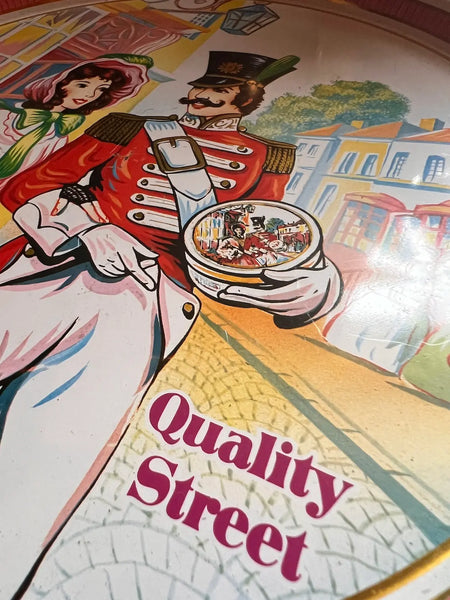Plateau de service vintage en tôle Quality Street - Années 80