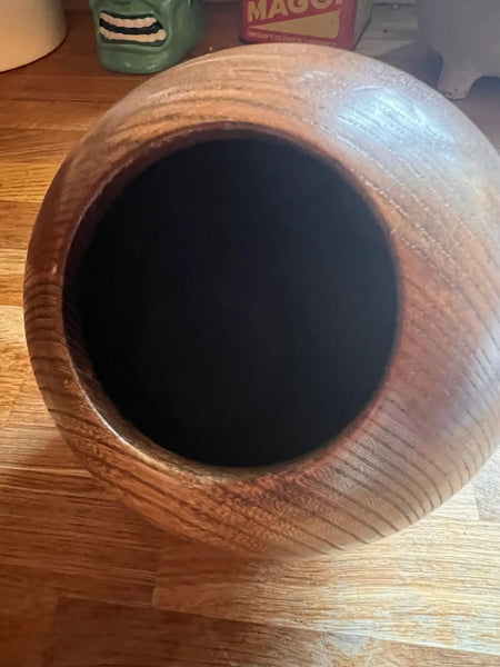 Sucrier vintage en forme de boule en bois