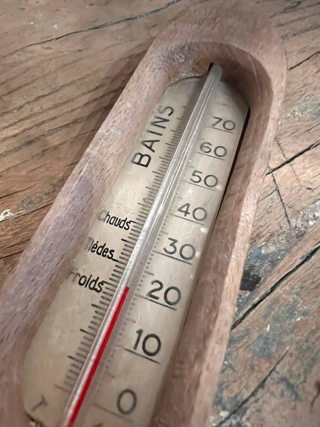 Thermomètre de bain en bois vintage