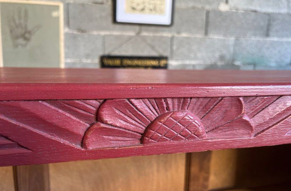 Vitrine / bibliothèque customisée / relookée sur pieds métal