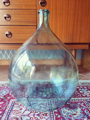 Dame jeanne en verre de 31 litres couleur bleue