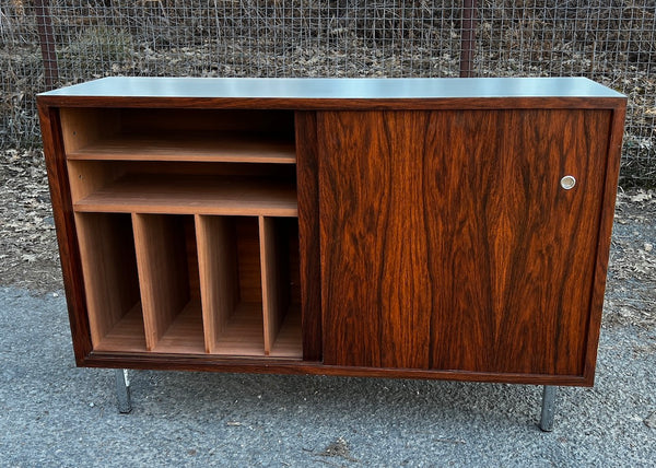 Meuble HIFI enfilade au style scandinave en placage de palissandre