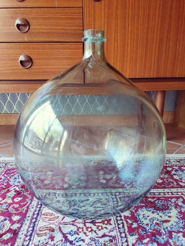 Dame jeanne en verre de 30 litres couleur verte bleue