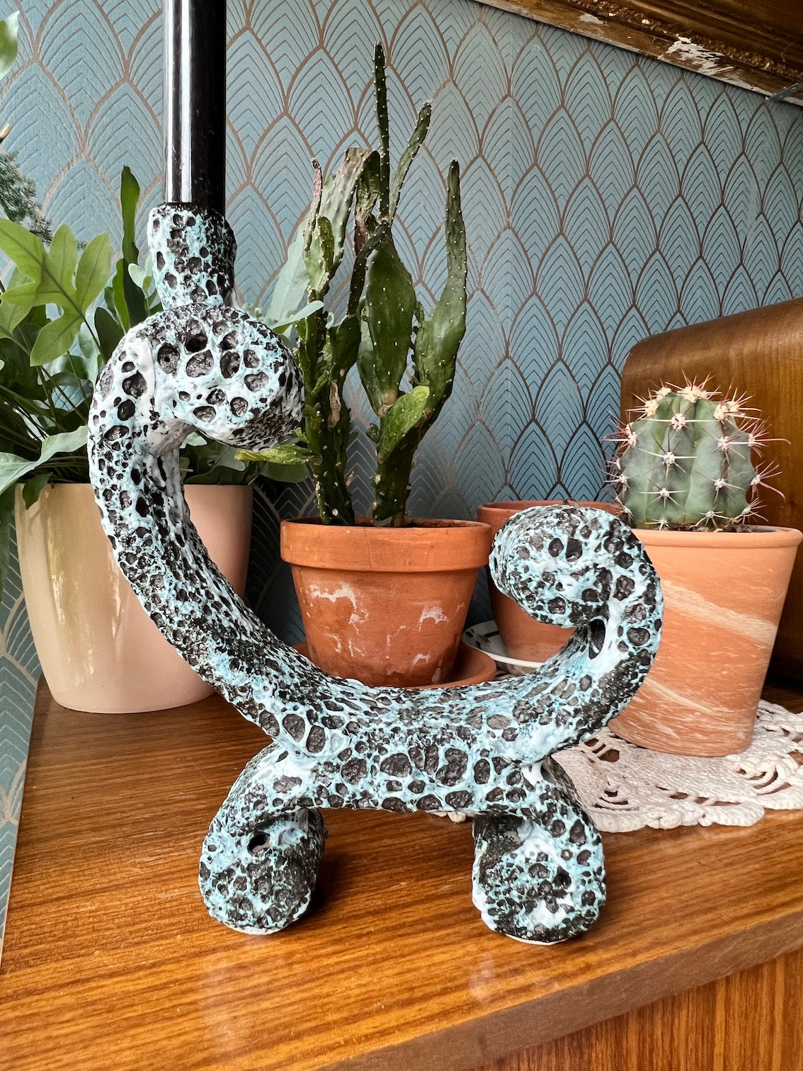 Jouet Mécanique Ancien – Tête Plate Noire Roulante Sauteuse "Spring Devil"