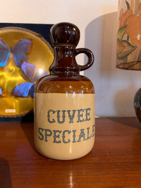 Le Sélectionneur - Brocante - Service à liqueur vintage en grès émaillé Cuvée Spéciale - Carafe et 6 verres