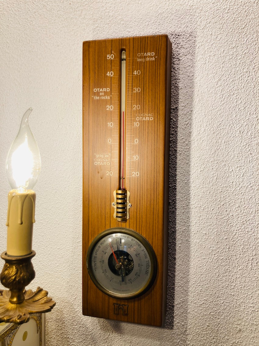 Thermomètre / baromètre publicitaire vintage Cognac Otard