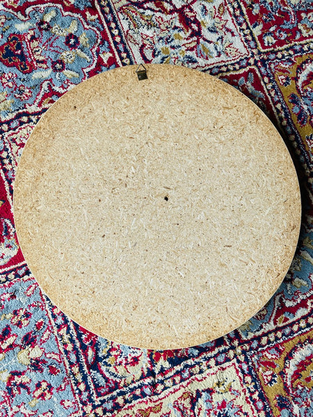 Miroir rond vintage beige / écru - Années 70
