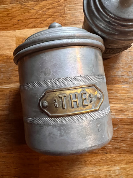 Le Sélectionneur - Brocante - Série de 5 pots de cuisine gigognes vintages en aluminium et laiton