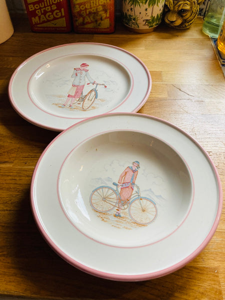 Duo d'assiettes creuses et plates vintages Primula - Made in Italy