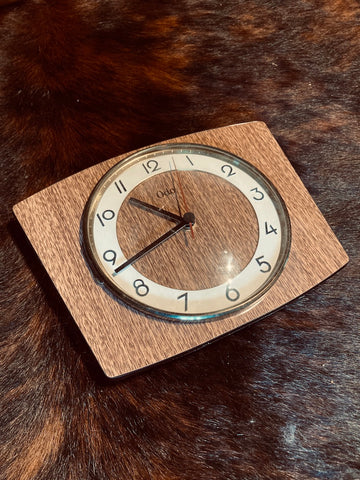 Pendule formica vintage Odo à quartz - Années 70