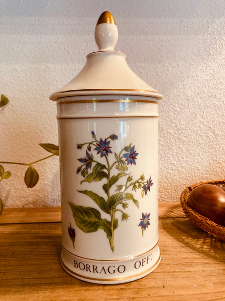 Pot de pharmacie / d'apothicaire ancien en porcelaine de Limoges Léon Warin - 1950
