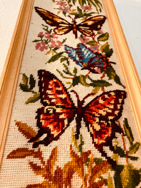 Cadre en canevas vintage Papillons