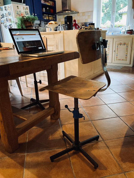 Chaise de bureau vintage réglable style industriel