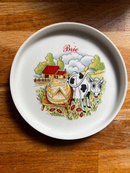 Service de 6 assiettes à fromage vintage en porcelaine L'Hirondelle Mehun sur Yevre