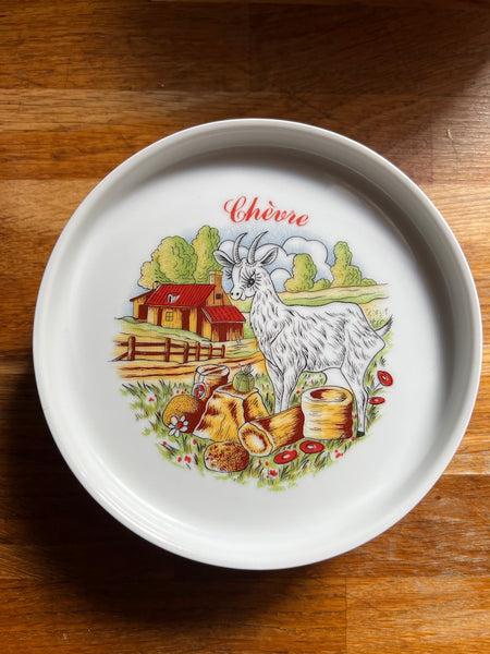 Service de 6 assiettes à fromage vintage en porcelaine L'Hirondelle Mehun sur Yevre