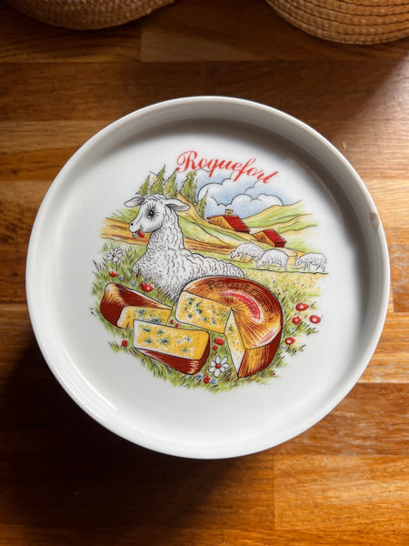 Service de 6 assiettes à fromage vintage en porcelaine L'Hirondelle Mehun sur Yevre