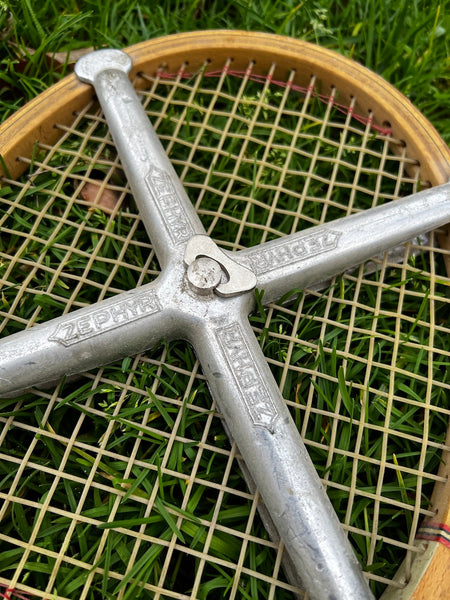 Raquette de tennis vintage en bois Montana Pro Star avec tendeur Zephyr