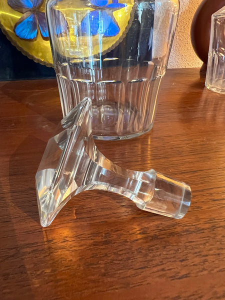 Carafe vintage en cristal style Saint Louis modèle Caton - Hauteur : 28cm