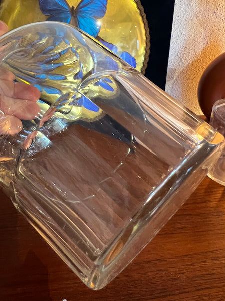 Carafe vintage en cristal style Saint Louis modèle Caton - Hauteur : 28cm