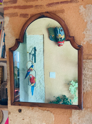 Miroir ancien en bois - 59cm de haut