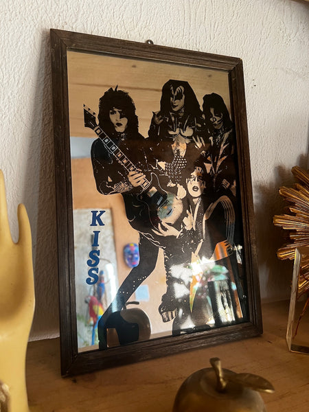 Cadre miroir vintage Kiss 33x22cm