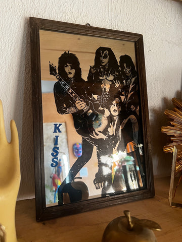 Cadre miroir vintage Kiss 33x22cm