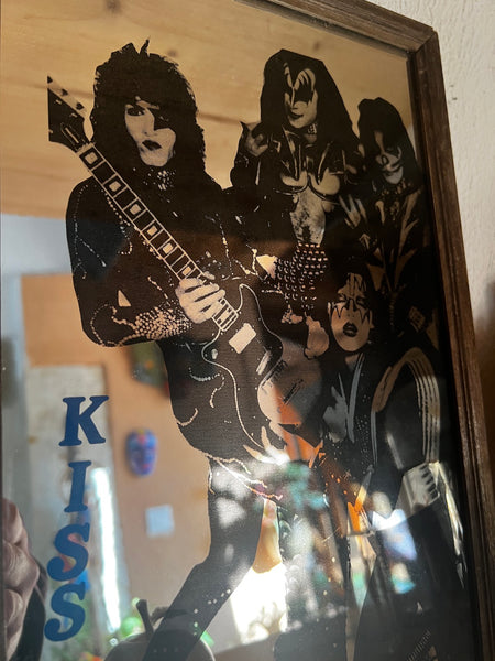 Cadre miroir vintage Kiss 33x22cm