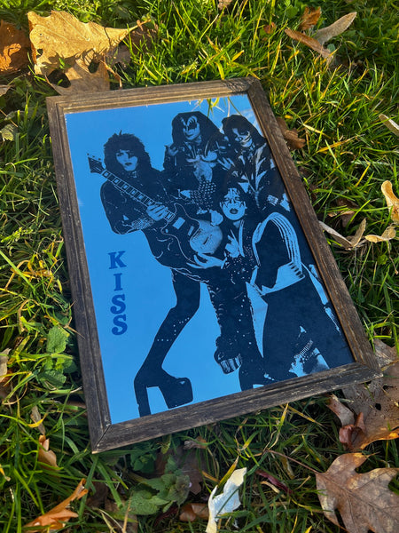 Cadre miroir vintage Kiss 33x22cm