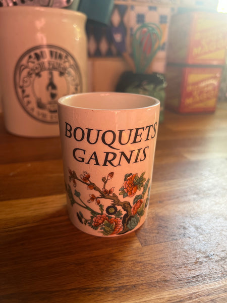 Pot de cuisine vintage en céramique Bouquets Garnis - Crown Devon England