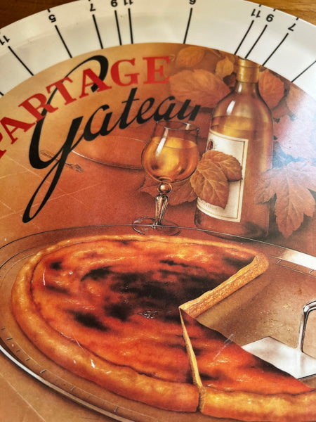 Plat à gâteau vintage "Partage-Gâteau" Diace en mélamine - Made in France