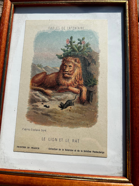 Lot de 6 chromos vintages Fables de la Fontaine - Kolarsine Pautauberge 1890-1910 d'après Gustave Doré