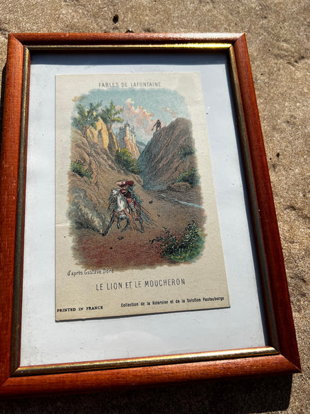 Lot de 6 chromos vintages Fables de la Fontaine - Kolarsine Pautauberge 1890-1910 d'après Gustave Doré