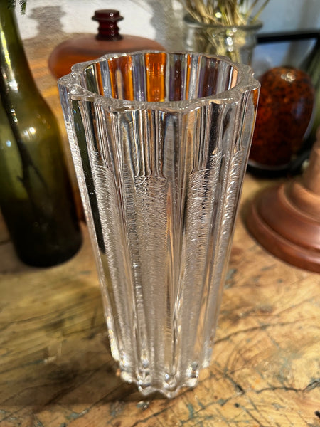 Vase cylindrique vintage en cristal - Italie - Années 60