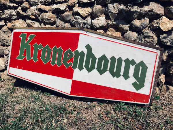 Enseigne publicitaire vintage de bistrot Kronenbourg