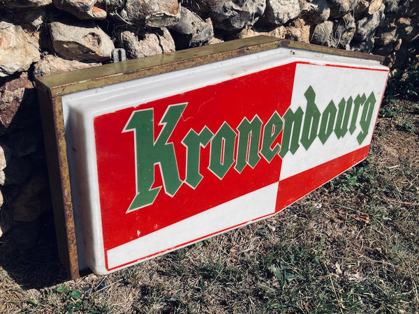 Enseigne publicitaire vintage de bistrot Kronenbourg