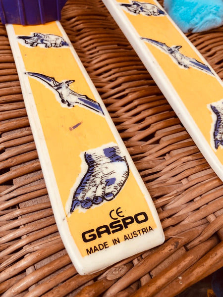 Paire de skis d'enfant Dino vintages Gaspo