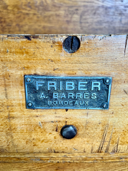 Billot de boucher vintage en bois Friber - A. Barrès Bordeaux