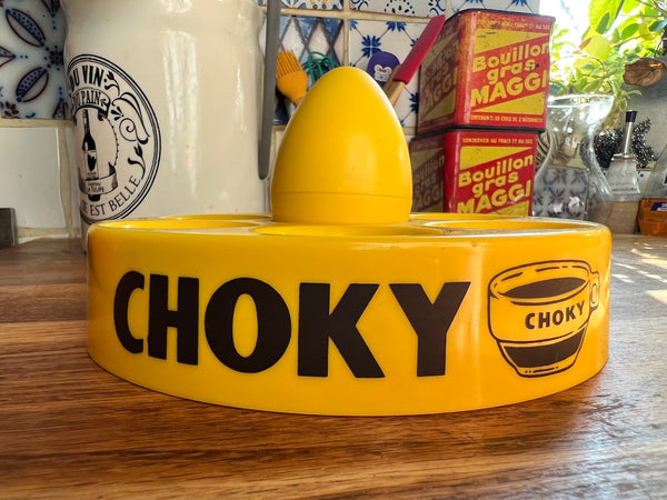 Présentoir à oeufs publicitaire vintage Choky - Années 70.