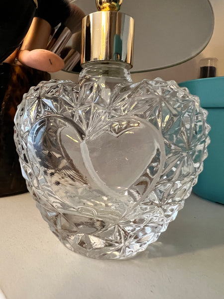 Vaporisateur de parfum vintage à poire en forme de coeur en cristal 24% de plomb
