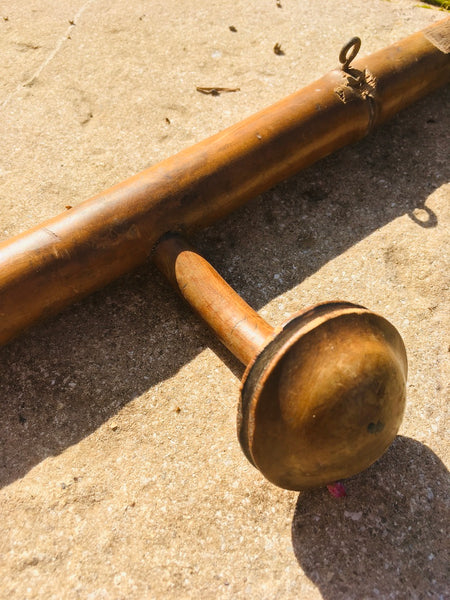 Porte-manteau vintage à 4 patères en bois style bambou.