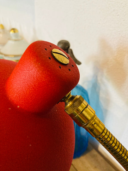 Lampe de bureau vintage rouge en métal - Années 60