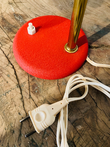 Lampe de bureau vintage rouge en métal - Années 60