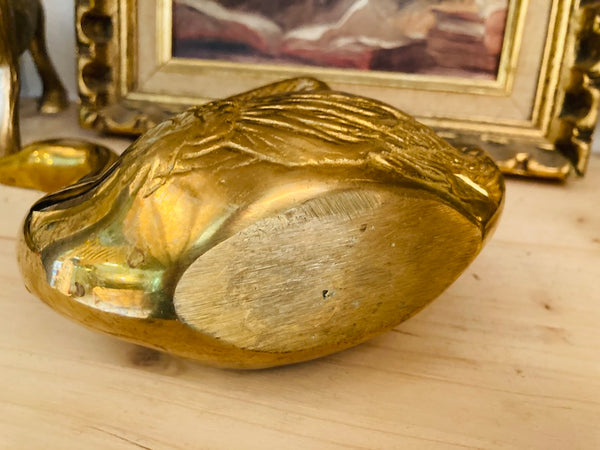 Cygne en laiton vintage porte-plantes