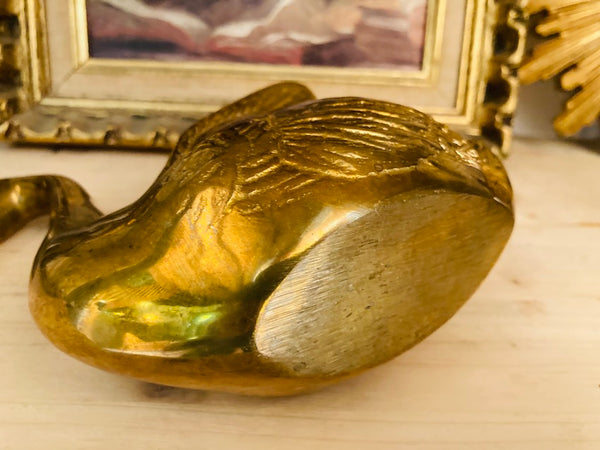 Cygne en laiton vintage porte-plantes