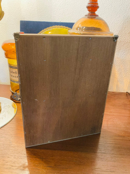 Boite à clés miroir vintage en bois