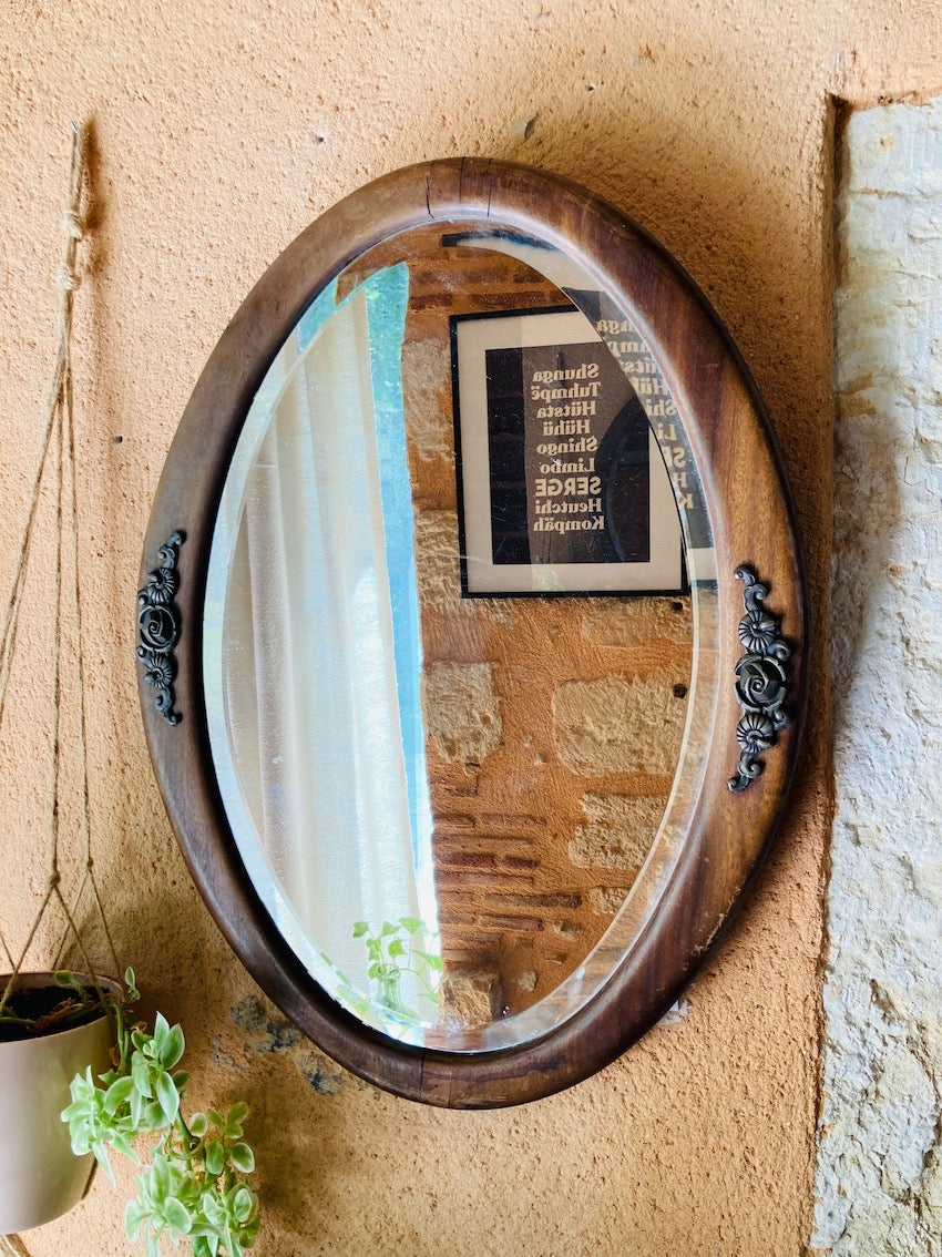Miroir ovale vintage à suspendre