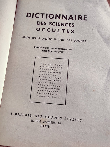 Dictionnaire des sciences occultes - 1937 - Le Sélectionneur - Brocante en ligne