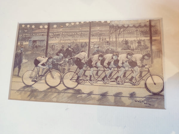 Gravure "Le vélodrome" tirée de l'Illustrateur - Début XXième - Le Sélectionneur - Brocante en ligne