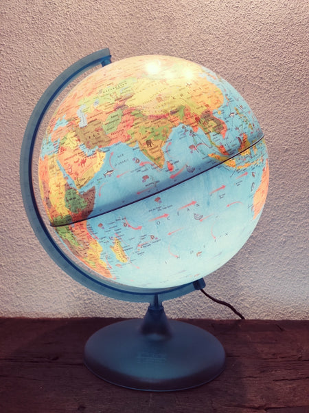 Grand globe terrestre / Mappemonde Tecnodidattica lumineuse - Italie - Le Sélectionneur - Brocante en ligne