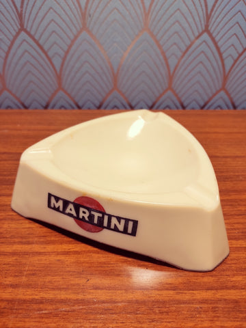 Cendrier Martini de bistrot vintage en verre Opalex beige Magnier Blangy- Années 60 - Le Sélectionneur - Brocante en ligne